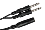 Hosa YPP-106 Y cable showing dual 1/4 inch TS connectors and TSF input jack