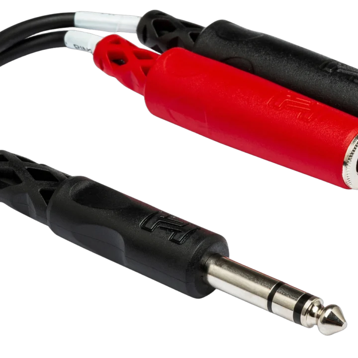 Hosa YPP-117 stereo breakout cable with 1/4 inch TRS connector and dual TSF connectors