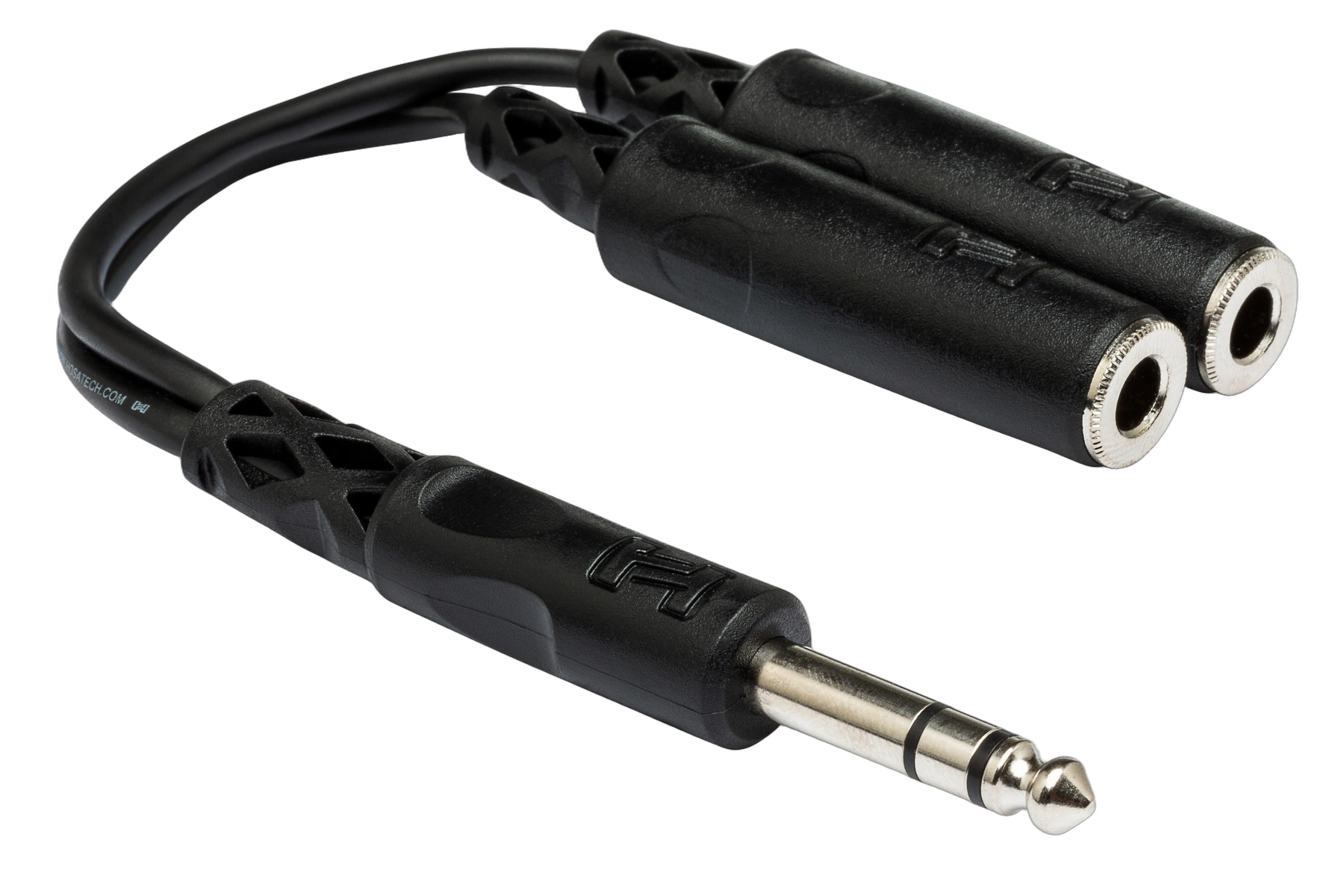 Hosa YPP-118 Y Cable 1/4 inch TRS Splitter Hosa YPP-118 Y cable with single 1/4 inch TRS male connector and dual 1/4 inch TRSF female connectors