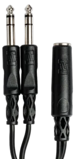 Hosa YPP-308 Y cable connected to audio equipment showing practical studio application