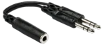 Hosa YPP-308 Y cable with 1/4 inch TRSF connector and dual 1/4 inch TRS connectors