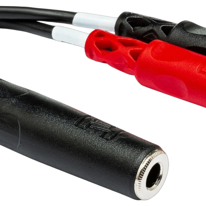 Hosa YPR-257 stereo breakout cable with 1/4 inch TRSF connector and dual RCA connectors