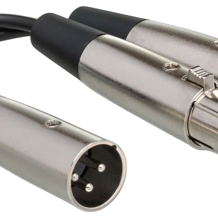Hosa YXF-119 Y cable with dual XLR female connectors and single XLR male connector, 6-inch length